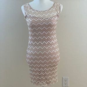 Shimmer & Lace Mini Dress